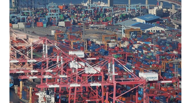 This file photo taken Nov. 21, 2023, shows a port in the southeastern city of Busan.