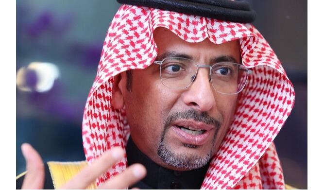 Bandar Alkhorayef, Saudi Arabia's minister of industry and mineral resources, speaks during an interview with Yonhap News Agency at a hotel in Seoul on Dec. 14, 2023.