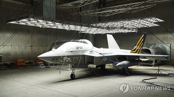 This undated file photo, provided by the Defense Acquisition Program Administration on Jan. 10, 2024, shows a KF-21 fighter jet prototype undergoing extreme environment tests at the Agency for Defense Development's testing center in Seosan, 98 kilometers southwest of Seoul. (PHOTO NOT FOR SALE) (Yonhap)