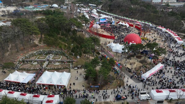 A bird’s eye view of the venue of the 2024 Nonsan Strawberry Festival