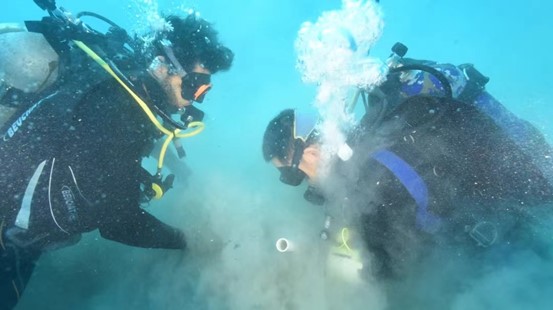 Chinese and Saudi archaeologists join an underwater archaeological survey at the al Serrian port in Saudi Arabia. (Photo from Science and Technology Daily)