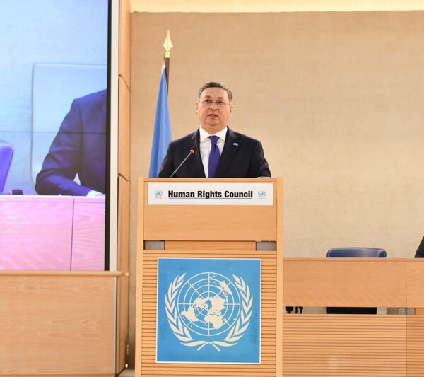 Murat Nurtleu, Deputy Prime Minister and Minister of Foreign Affairs of the Republic of Kazakhstan, speaking at the 55th session of the Human Rights Council