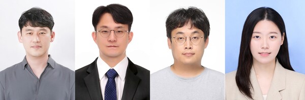 From left: Prof. Song Hyun-gon (UNIST), Dr. Jung Seo-hyun (KRICT), Dr. Hwang Chi-hyun (KETI), researcher Lee Jung-in (UNIST). (Source: UNIST)