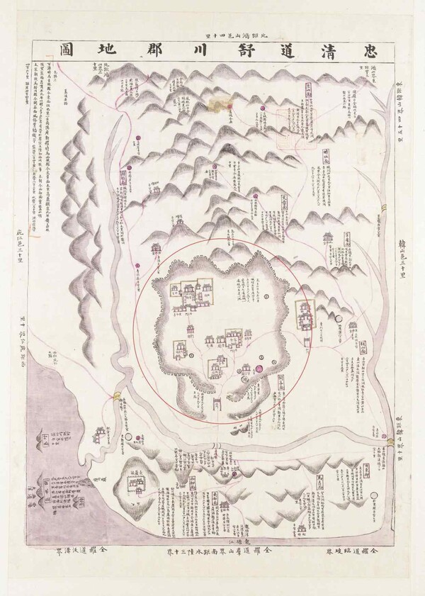 Seocheon Eupseong depicted in the 1872 Map of Seocheon County. (Source: Korea Heritage Service)